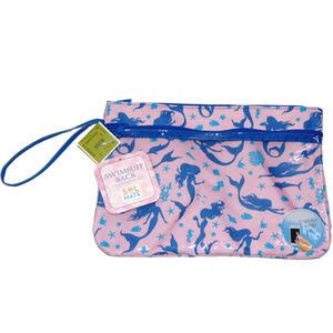 Sol Mate Swimsuit Sack Wet Dry Bag Mermaid Print Touchscreen Zip Pouch Pink NWT
